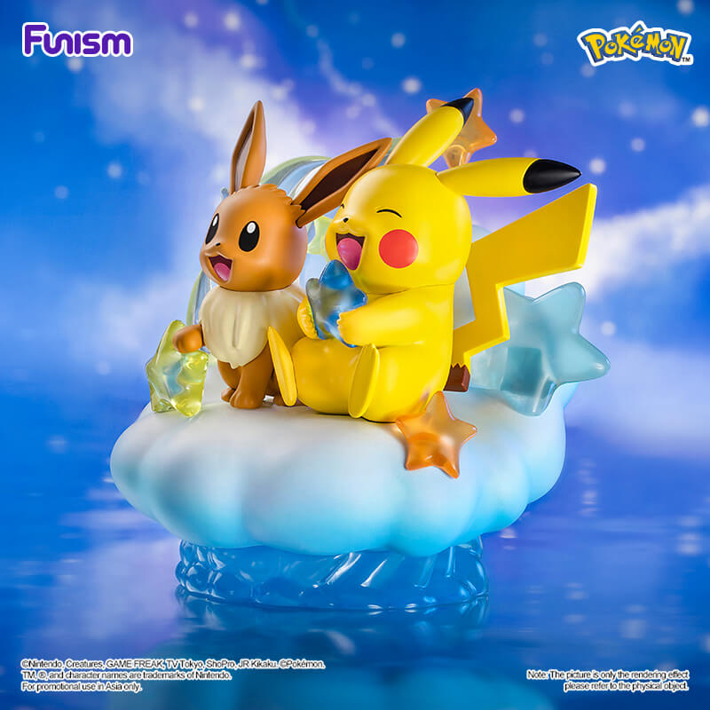 Pokemon Prime Funism Statue Figure - Eevee & Pikachu Nebula