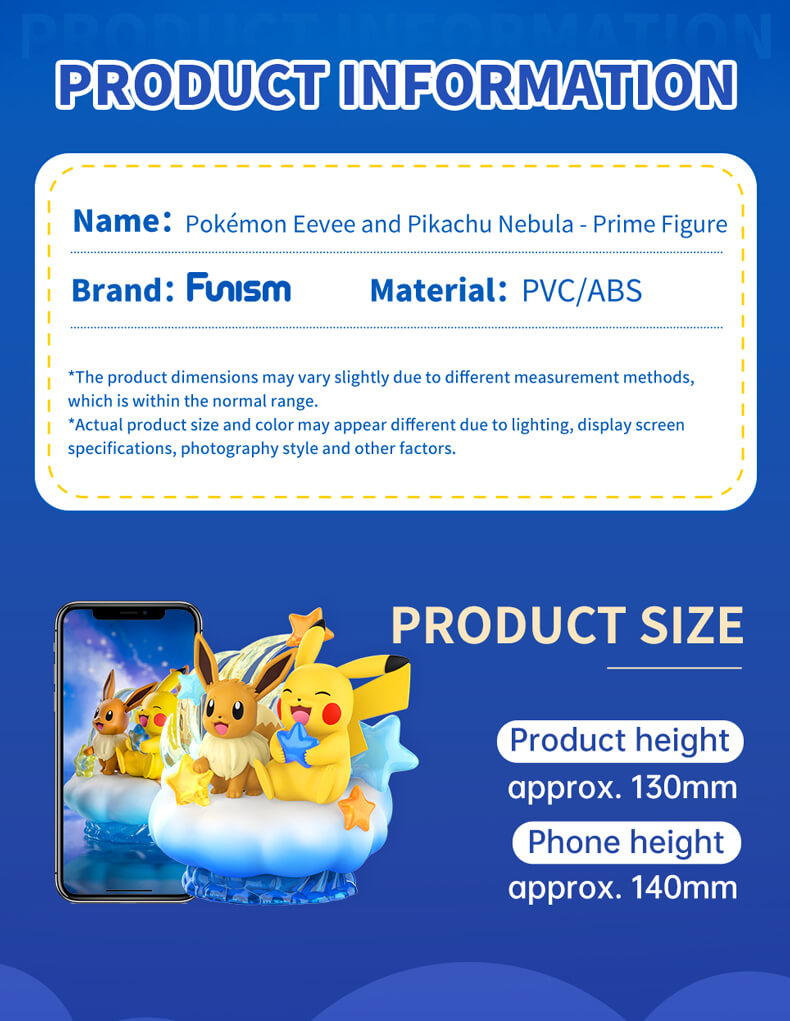 Pokemon Prime Funism Statue Figure - Eevee & Pikachu Nebula