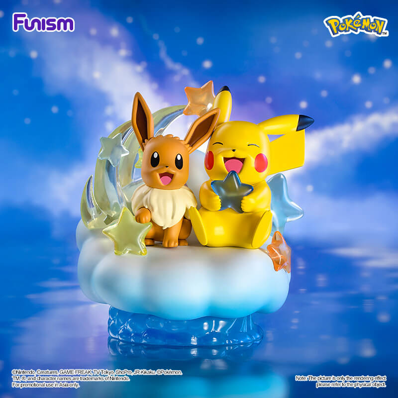 Pokemon Prime Funism Statue Figure - Eevee & Pikachu Nebula