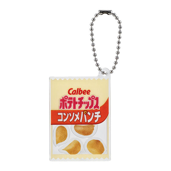 Calbee Acrylic Shaka Shaka Charm Food Miniature Snack Keychain Gashapon Capsule Toy Complete Set