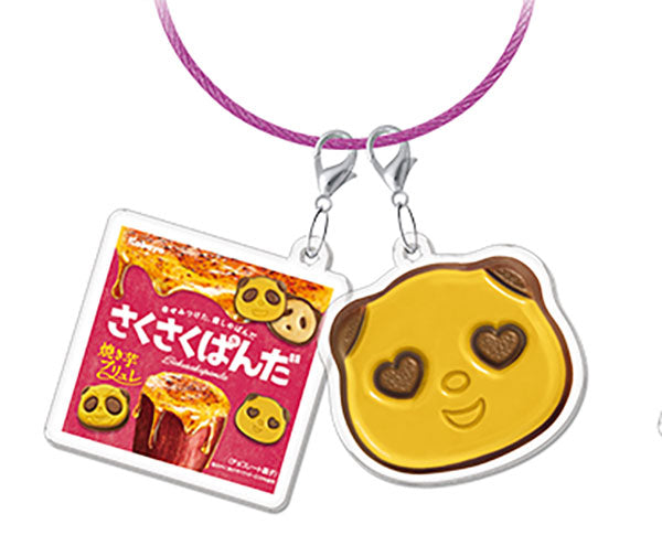 Kabaya Saku Saku Panda Cookie Wire Key Ring Keychain Gacha Gashapon Complete Set
