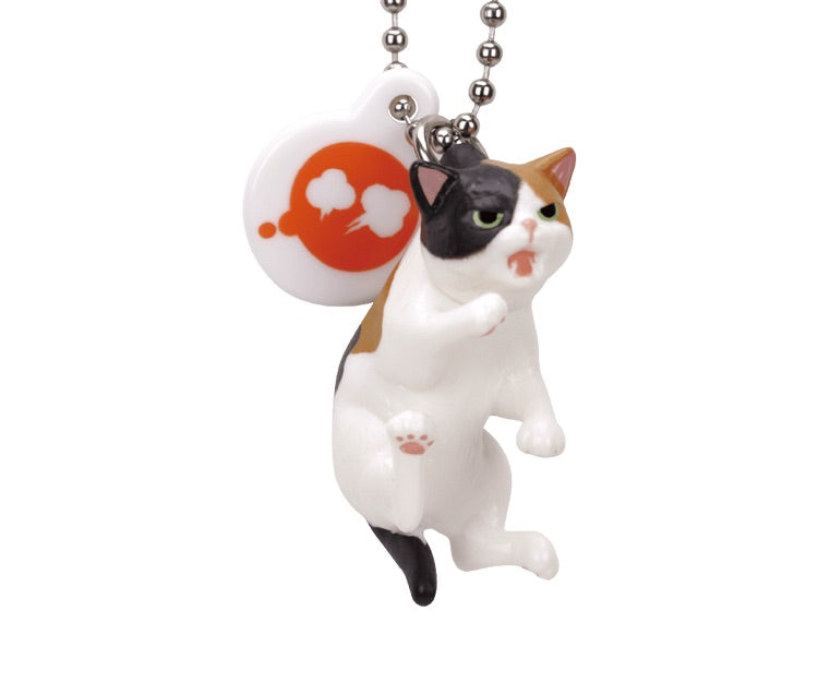 Yura Neko Cat Scruffed Figure Keychain Gacha Gashapon Complete Set
