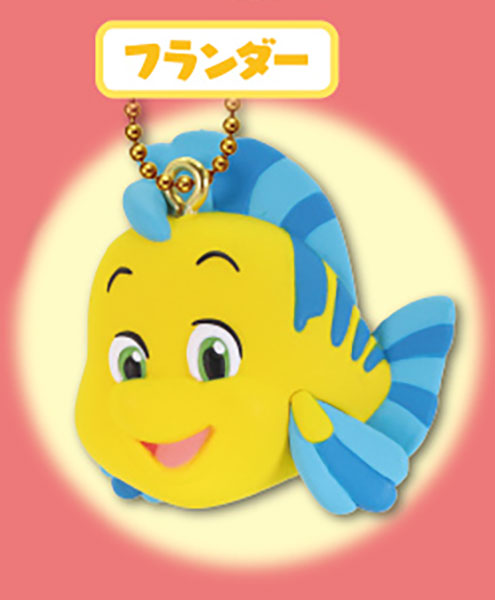 Disney Little Mermaid Flat Mascot Figure Keychain Gacha Gashapon Complete Set