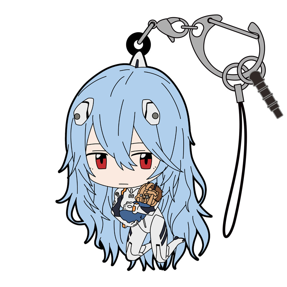 Evangelion - Rei Ayanami Long Hair Ver. - Tsumamare Pinched Rubber Strap Keychain