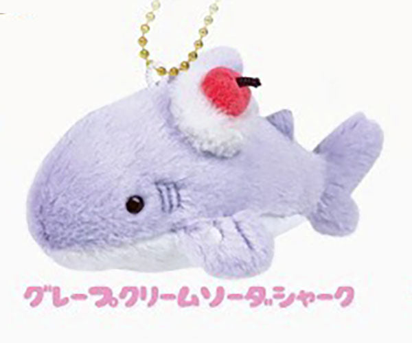 Cream Soda Shark Mascot Keychain Crane Game Prize Plush