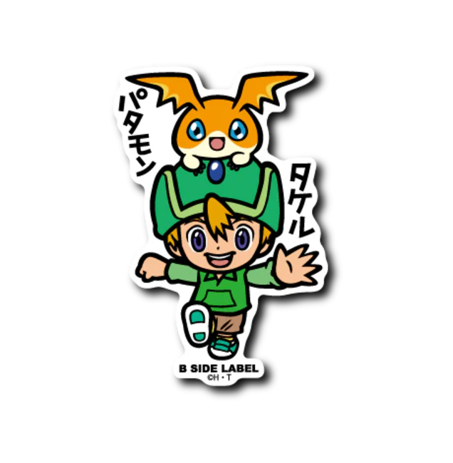 Official Digimon Adventure B-Side Label Japan Sticker - Takeru & Patamon