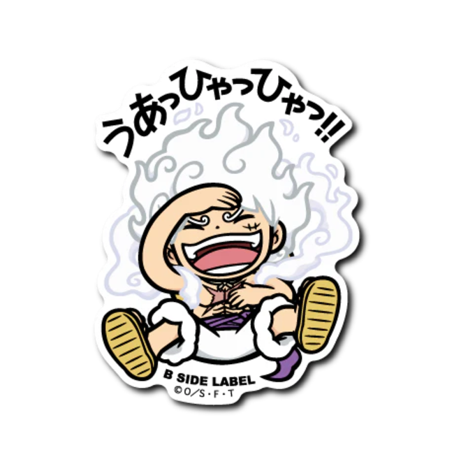 Official One Piece B-Side Label Japan Sticker - Luffy Gear 5 Laugh