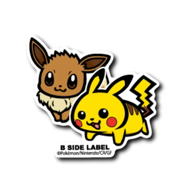 Official Pokemon B-Side Label Japan Sticker - Pikachu & Eevee