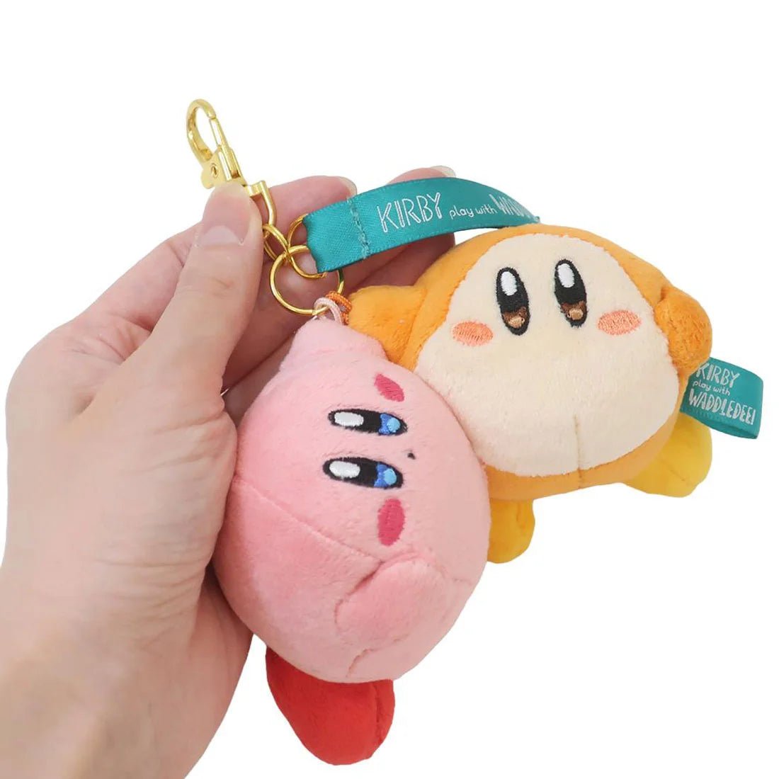 Kirby Mascot Kirby Play with Waddle Dee Mascot Friends Keychain Plush - PLU-SAN-0030