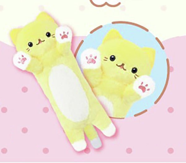 Nigitte! Nyanko Pukyu - Squeeze Kitty Long Cat Kawaii Plush Toy Kishiro Yellow Ver - PLU-YEL-0002E-