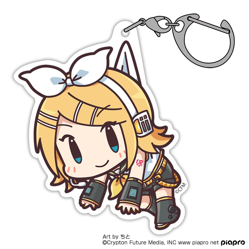 Vocaloid - Kagamine Rin - Tsumamare Pinched Acrylic Strap Keychain - KEY-COS-0065