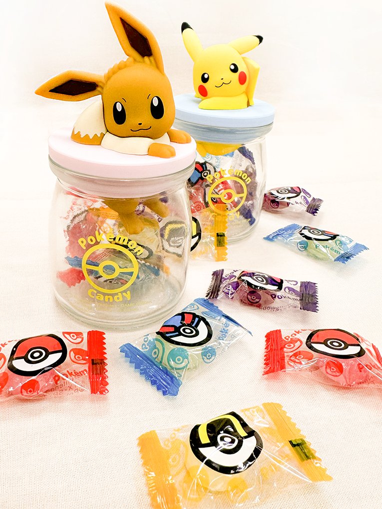 Pokemon Candy Bottle - Eevee Furimuki Ver - Japanese Candy Snack Jar