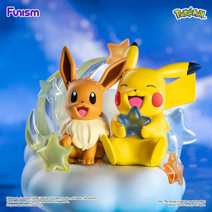 Pokemon Prime Funism Statue Figure - Eevee & Pikachu Nebula
