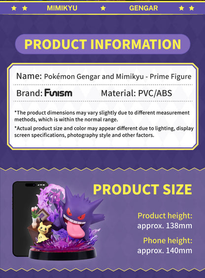 Pokemon Prime Funism Statue Figure - Gengar & Mimikyu