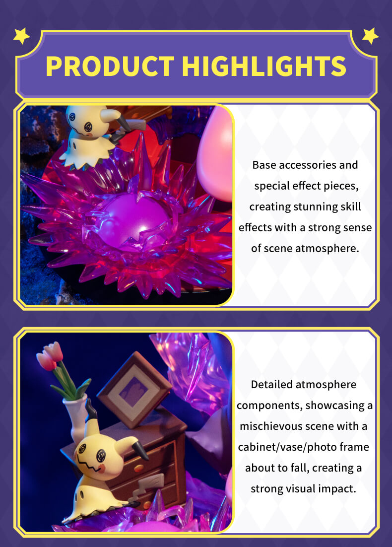 Pokemon Prime Funism Statue Figure - Gengar & Mimikyu