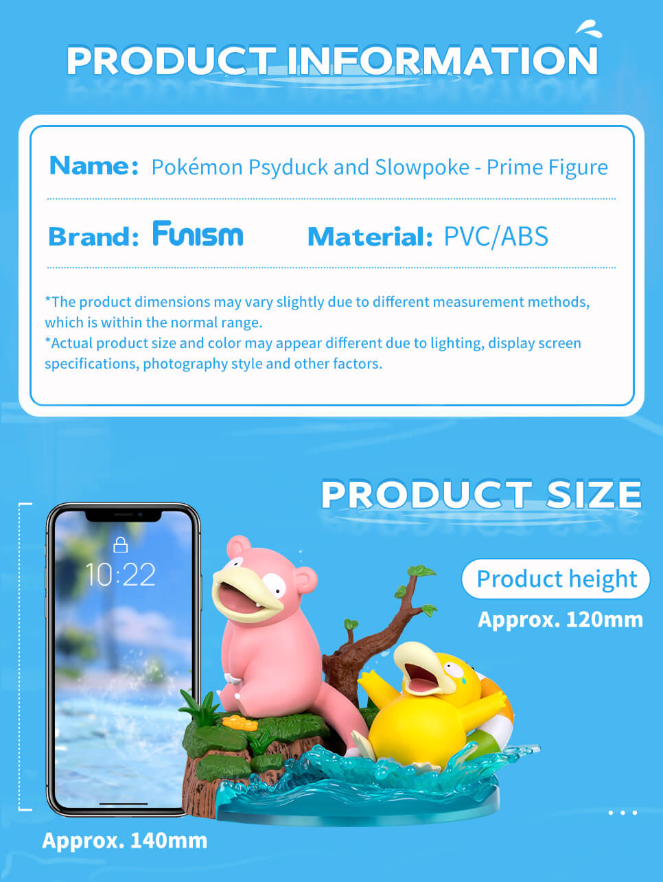 Pokemon Prime Funism Statue Figure - Psyduck and Slowpoke
