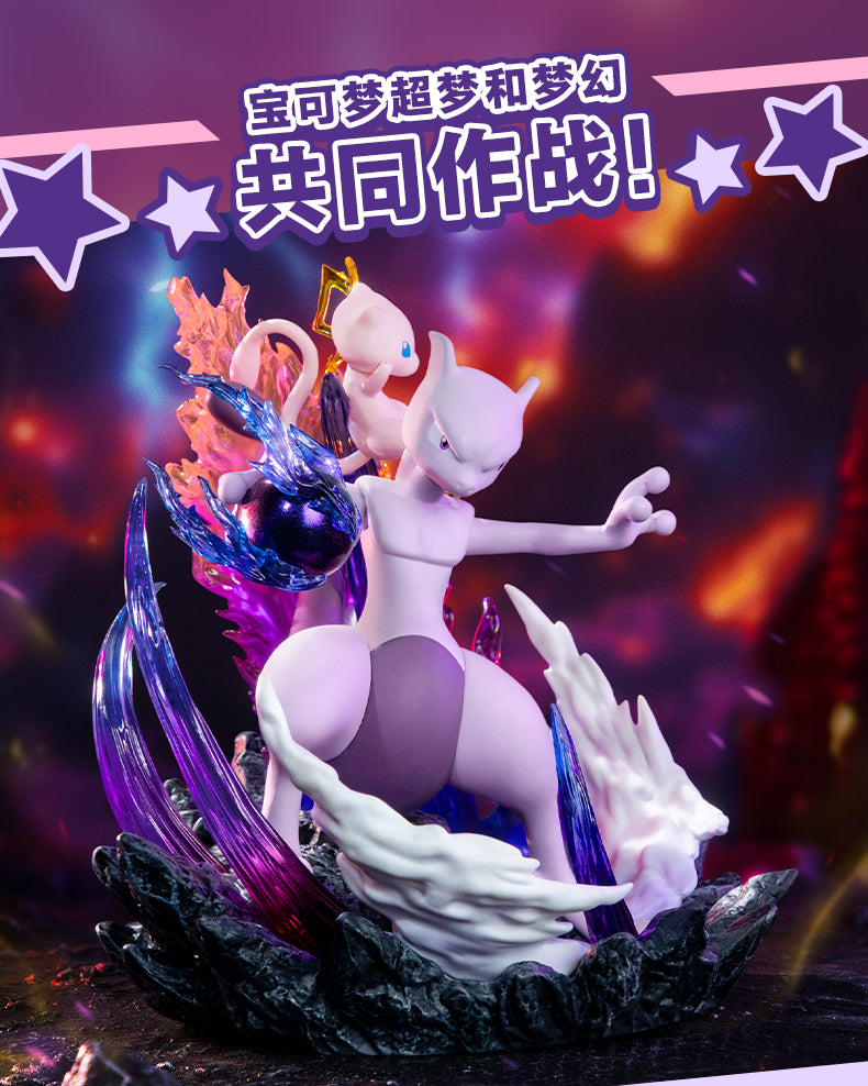 Pokemon Prime Funism Statue Figure - Mewtwo & Mew Partners