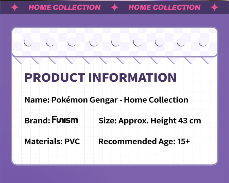 Pokemon Home Collection 1/1 Life Size Figure Statue Funism - Gengar