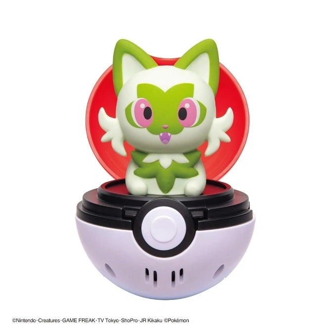 Pokemon PyokoPunyu Press & Pop Pokeball Sprigatito Talking Pop Up Figure Takara Tomy