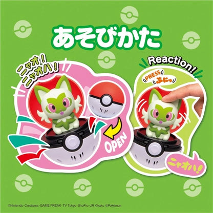 Pokemon PyokoPunyu Press & Pop Pokeball Sprigatito Talking Pop Up Figure Takara Tomy