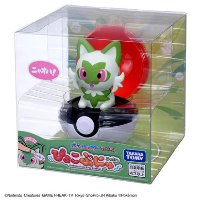 Pokemon PyokoPunyu Press & Pop Pokeball Sprigatito Talking Pop Up Figure Takara Tomy