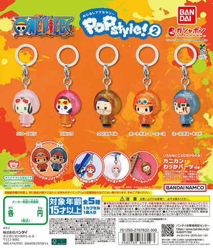 ONE PIECE Mejirushi Accessory POP Style! 2 Marker Charm Keychain Gashapon Complete Set Gacha