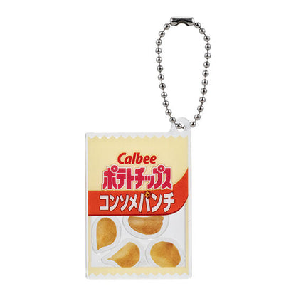 Calbee Acrylic Shaka Shaka Charm Food Miniature Snack Keychain Gashapon Capsule Toy Complete Set
