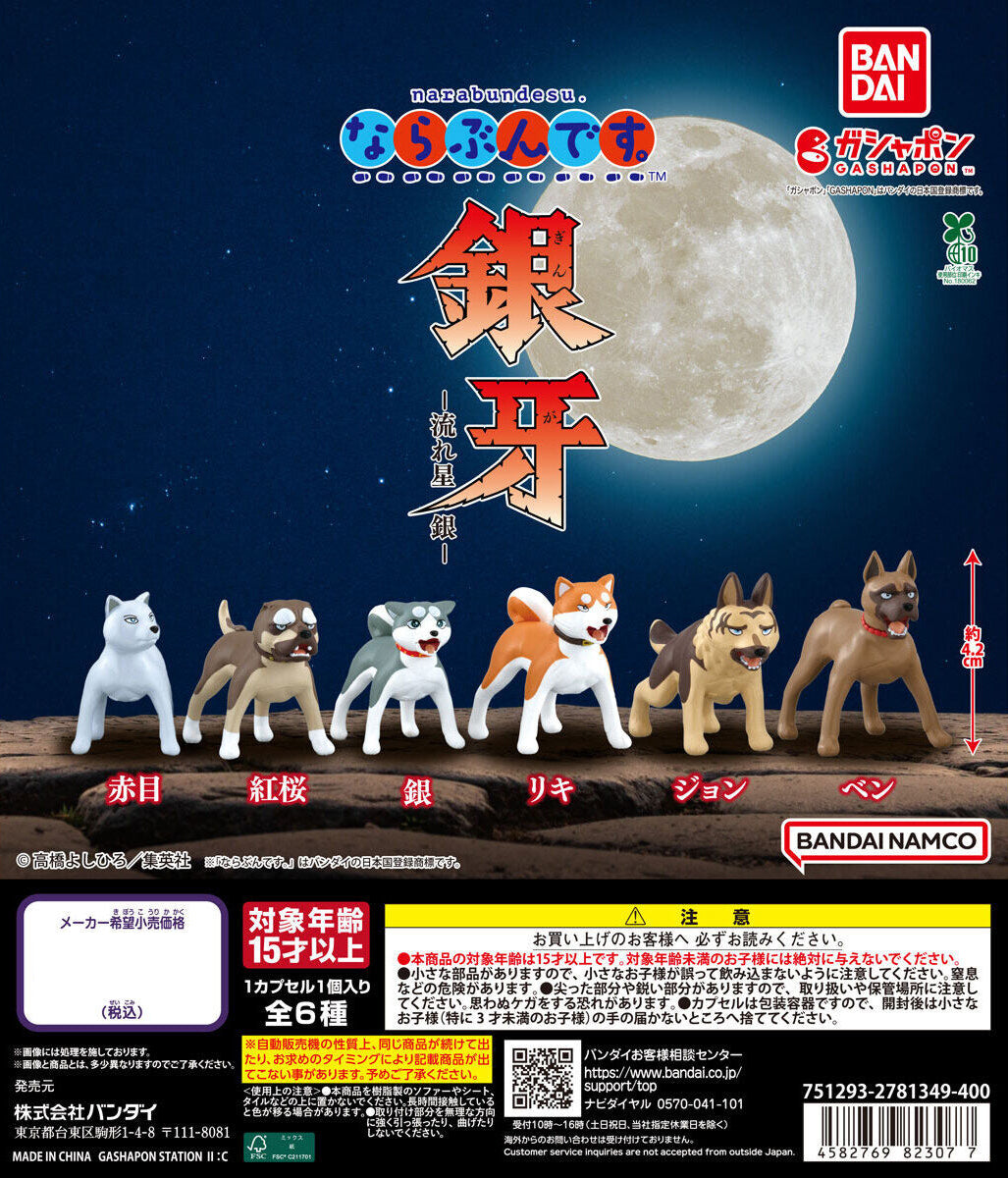 Narabundesu Ginga Nagareboshi Gin Silver Fang Figure Gashapon Capsule Toy Complete Set