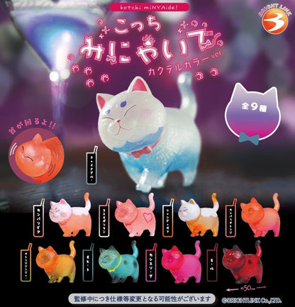 Kotchi miNYAide Look at me Cocktail color ver. Neko Cat Figure Gacha Gashapon Complete Set