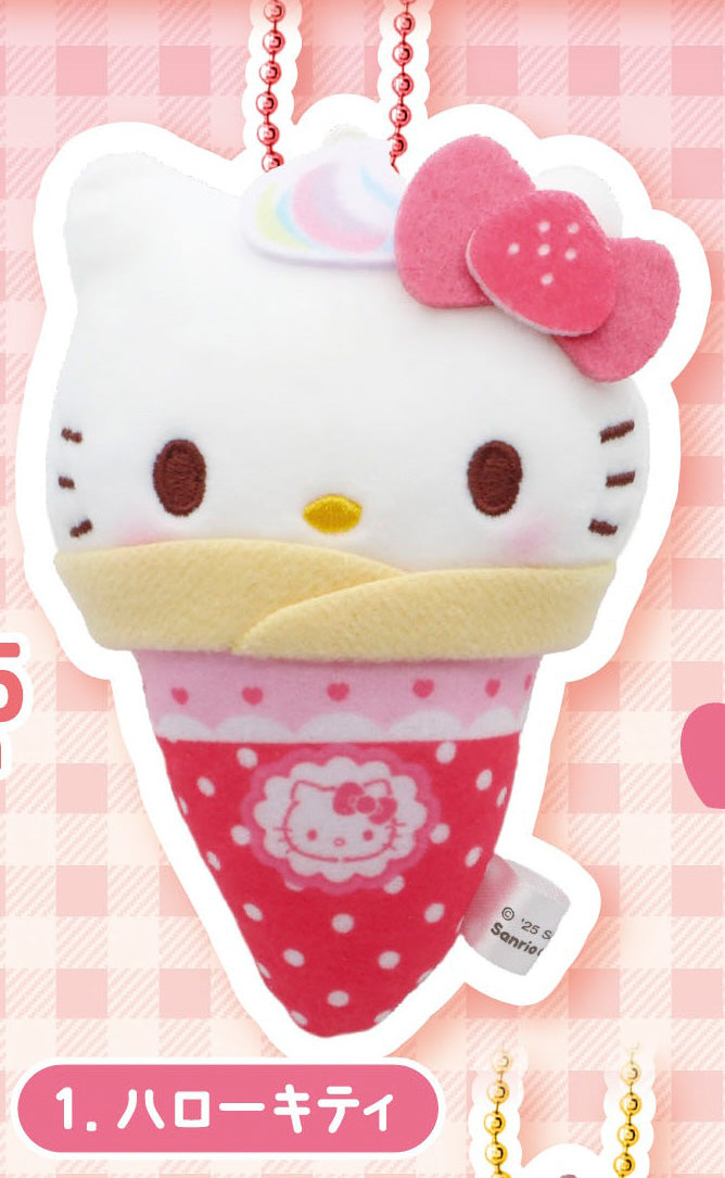 Sanrio Characters Crepe Okurumi Wrapped Mascot Plush Keychain Gacha Gashapon Complete Set