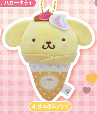 Sanrio Characters Crepe Okurumi Wrapped Mascot Plush Keychain Gacha Gashapon Complete Set