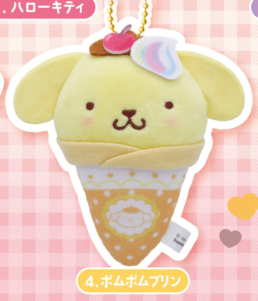 Sanrio Characters Crepe Okurumi Wrapped Mascot Plush Keychain Gacha Gashapon Complete Set