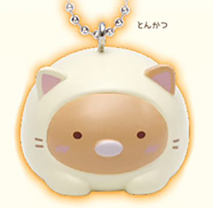 Sumikko Gurashi Become a Cat Mascot Keychain 2  Gacha Gashapon Complete Set