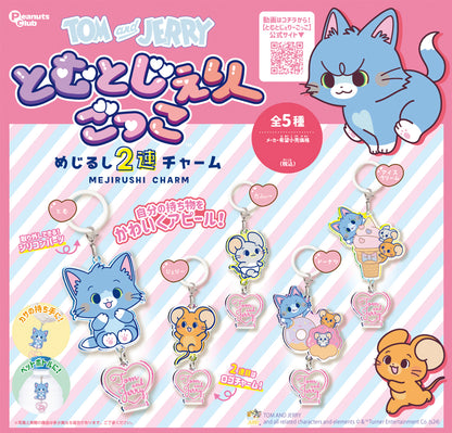 Tom & Jerry Gokko Mejirushi Double Charm Acrylic Keychain Gashapon Complete Set Gacha