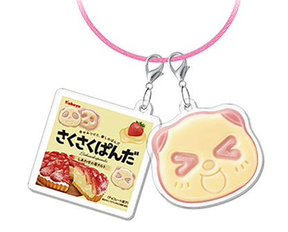 Kabaya Saku Saku Panda Cookie Wire Key Ring Keychain Gacha Gashapon Complete Set