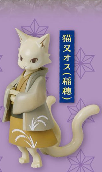 Nekomata Japanese Style Cat Demon Figure Gacha Gashapon Complete Set