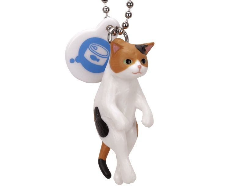 Yura Neko Cat Scruffed Figure Keychain  Gacha Gashapon Complete Set