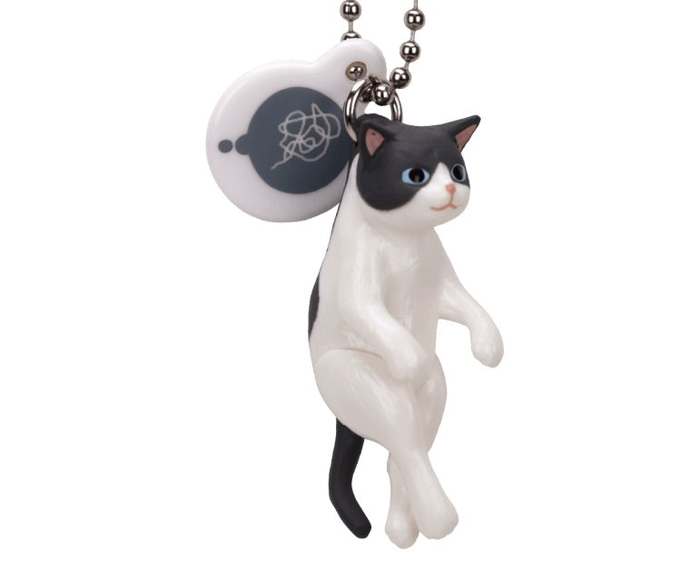 Yura Neko Cat Scruffed Figure Keychain  Gacha Gashapon Complete Set