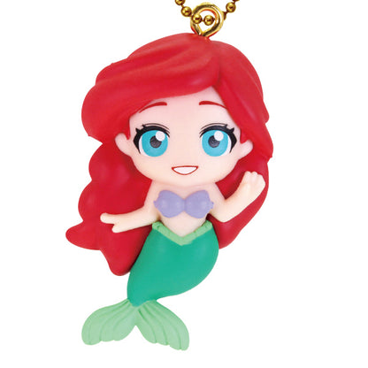 Disney Little Mermaid Flat Mascot Figure Keychain Gacha Gashapon Complete Set
