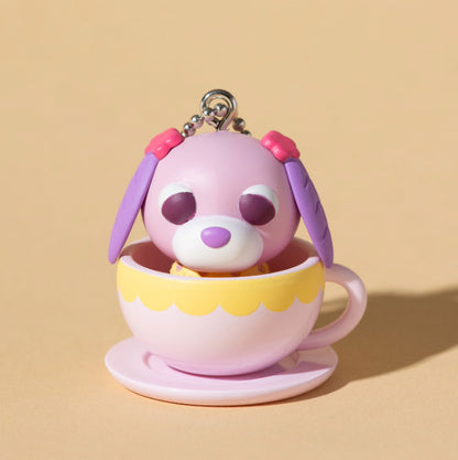 Ocha-Ken Cup In Figure Mascot Tea Dog Keychain Gacha Gashapon Complete Set