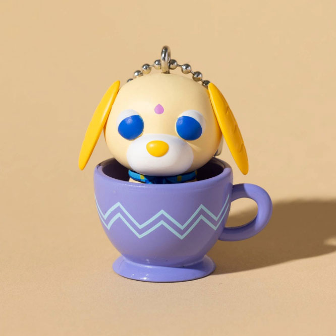 Ocha-Ken Cup In Figure Mascot Tea Dog Keychain Gacha Gashapon Complete Set