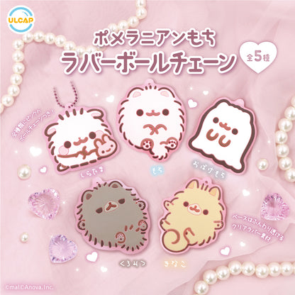 Pomeranian Mochi Rubber Ball Chain Mascot Keychain Gacha Gashapon Complete Set