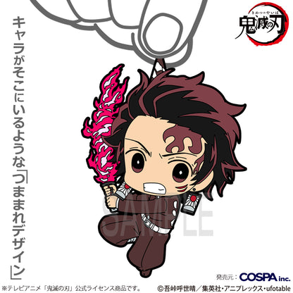 Demon Slayer - Tanjiro  Swordsmith Village Ver. - Tsumamare Pinched Rubber Strap Keychain