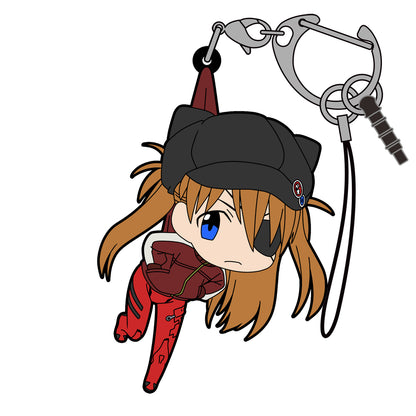 Evangelion - Asuka Shikinami Langley Jersey Ver. - Tsumamare Pinched Rubber Strap Keychain
