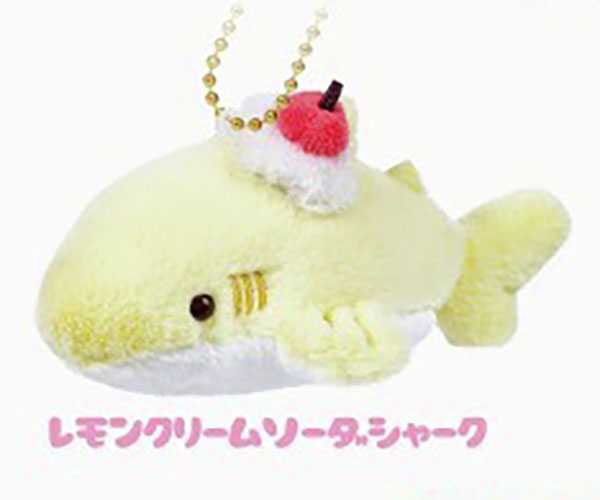 Cream Soda Shark Mascot Keychain Crane Game Prize Plush