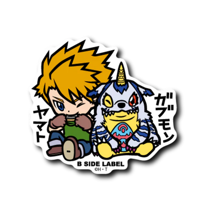 Official Digimon Adventure B-Side Label Japan Sticker - Yamato & Gabumon
