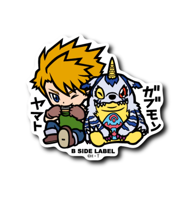 Official Digimon Adventure B-Side Label Japan Sticker - Yamato & Gabumon