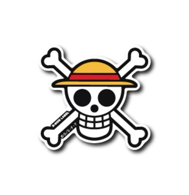 Official One Piece B-Side Label Japan Sticker - Straw Hat Pirate Flag Logo