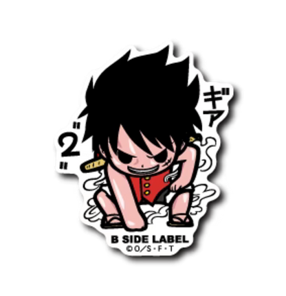 Official One Piece B-Side Label Japan Sticker - Luffy Gear 2