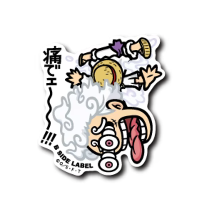 Official One Piece B-Side Label Japan Sticker - Luffy Gear 5 It Hurts